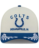 New Era Men's Cream/Royal Indianapolis Colts 2025 Nfl Draft 9FORTY A-Frame M-Crown Adjustable Hat
