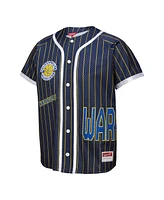 Mitchell & Ness x Dannijo Women's Blue Golden State Warriors Fashion Baseball Jersey