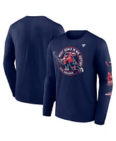 Fanatics Men's Alexander Ovechkin Athletic Navy Washington Capitals Nhl All-Time Leading Goal Scorer Badges Long Sleeve T-Shirt