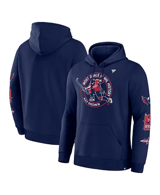 Fanatics Men's Alexander Ovechkin Athletic Navy Washington Capitals Nhl All-Time Leading Goal Scorer Badges Pullover Hoodie
