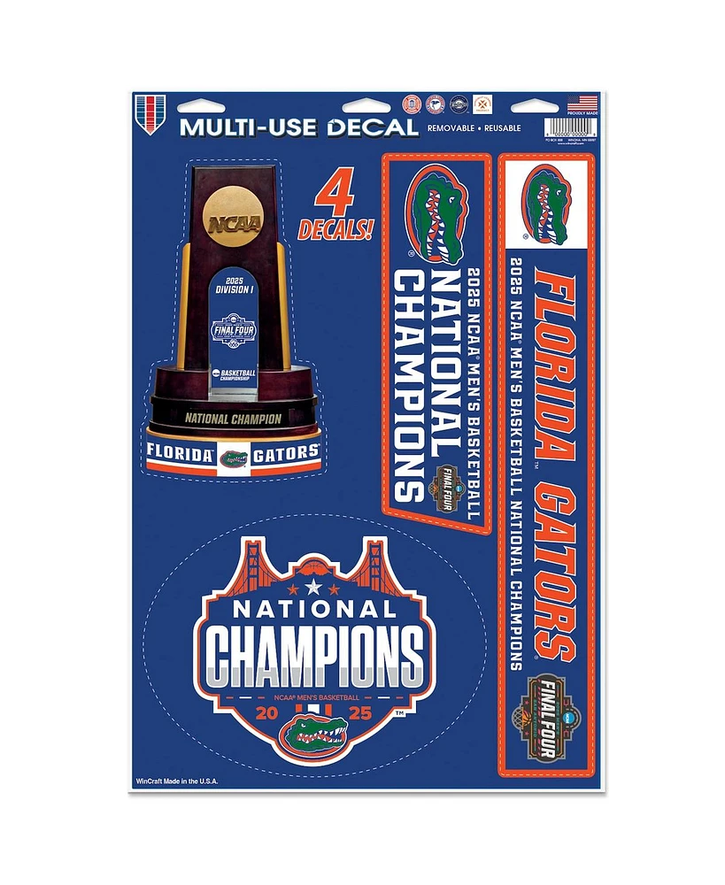 Wincraft Florida Gators 2025 Ncaa Men's Basketball National Champions 11" x 17" Multi-Use Decal Sheet
