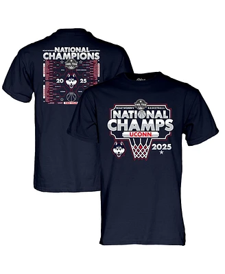 Blue 84 Men's Navy UConn Huskies 2025 Ncaa Women's Basketball National Champions Bracket T-Shirt