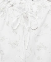 Mango Women's Floral Embroidered Nightgown
