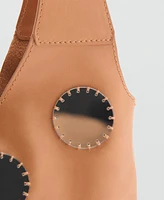 Mango Women's Mirror Details Leather Shoulder Bag