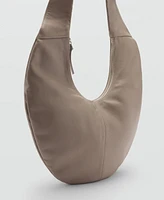 Mango Women's Half-Moon Leather Bag