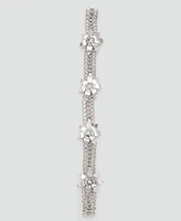Mango Women's Metallic Flower Chain Belt