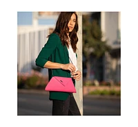 Susu Hot Pink Purse Leather Clutch Bag Crossbody Evening Purse Unique Women's Handbag