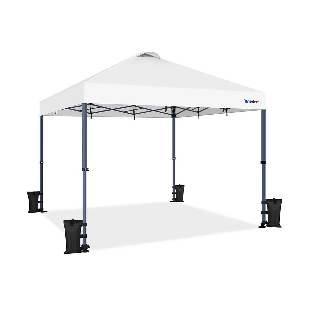 Yaheetech 12x12 Ft Pop Up Canopy with One-Push-To-Lock Setup Mechanism, Blue
