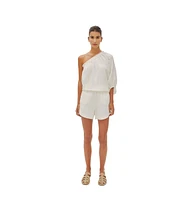Labeca London Us Women's Capri Ecru Linen Shorts - s / ecru