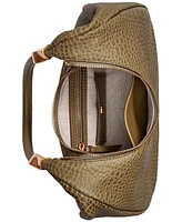 Donna Karan New York Quogue Embossed Croco Leather Small Hobo Shoulder Bag