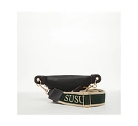 Susu Chest Sling Bag Shoulder Sling Bag Small Black Handbag Leather Crossbody Sling Bag