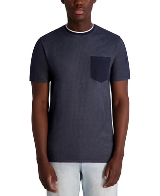 Karl Lagerfeld Paris Men's Textured Waffle Knit T-Shirt