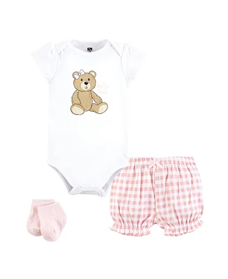 Hudson Baby Girls Bodysuit, Short and Sock
