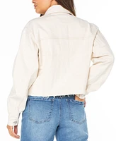 Celebrity Pink Juniors' Frayed-Hem Cropped Denim Jacket