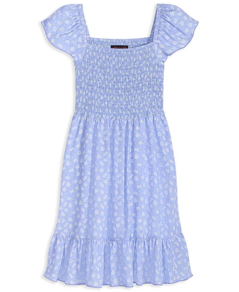 With Jules Big Girls Short-Sleeve Smocked-Bodice Dress