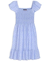 With Jules Big Girls Short-Sleeve Smocked-Bodice Dress
