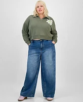 Grayson Threads, The Label Trendy Plus Collared Daisy Sweatshirt