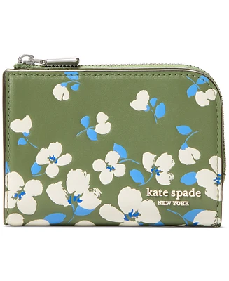 Kate Spade New York Devin Painterly Bouquet Small Leather Wallet