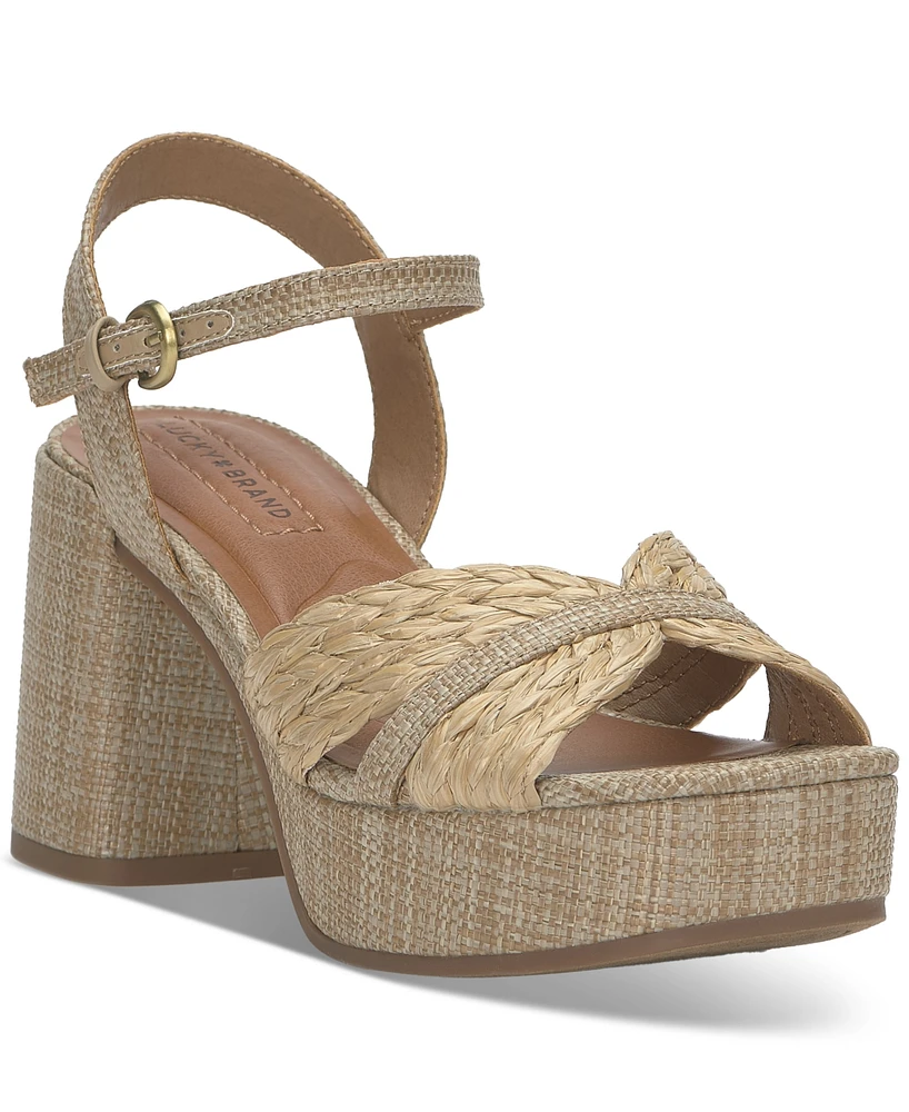 Lucky Brand Women's Marrika Block-Heel Platform Dress Sandals
