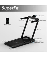 2.25HP 2-in-1 Folding Treadmill with App and Remote Control Speaker