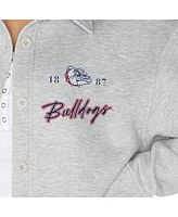Gameday Couture Women's Ash Gonzaga Bulldogs Foundation Full-Button Long Sleeve Overshirt Top