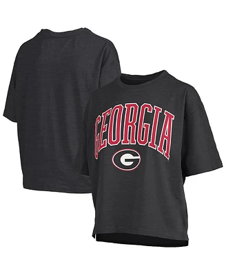 Pressbox Women's Georgia Bulldogs Nelson Arch Over Logo Waist Length Oversized Slub T-Shirt