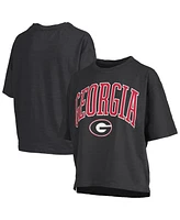 Pressbox Women's Georgia Bulldogs Nelson Arch Over Logo Waist Length Oversized Slub T-Shirt