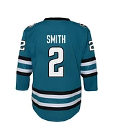 Outerstuff Big Boys and Girls Will Smith Teal San Jose Sharks Home Replica Player Jersey