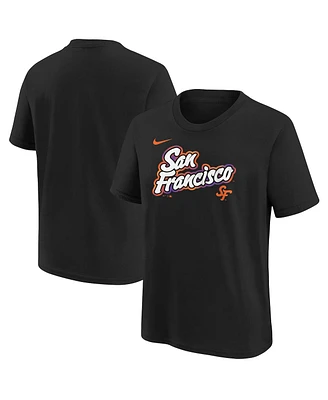 Nike Big Boys and Girls Black San Francisco Giants 2025 City Connect Wordmark T-Shirt