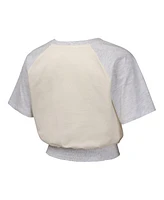 Outerstuff Big Girls Cream Chicago Cubs Curve Ball Fashion Raglan T-Shirt