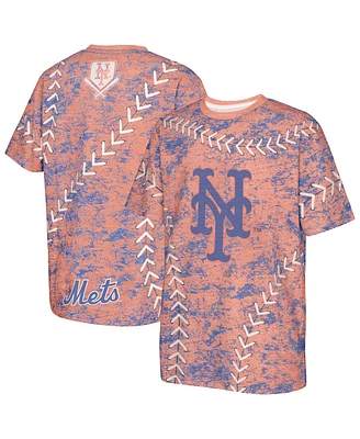 Outerstuff Big Boys and Girls Orange New York Mets Slide Score Bold T-Shirt