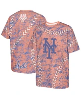 Outerstuff Big Boys and Girls Orange New York Mets Slide Score Bold T-Shirt