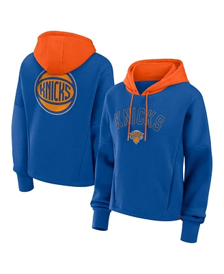 Fanatics Women's Deep Royal New York Knicks Post Up Boxy Pullover Hoodie