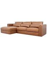 Touville 2-Pc. Leather Sectional with Chaise, Exclusively at Macy's