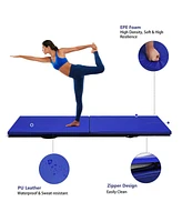 6 x 2 Feet Gymnastic Mat with Carrying Handles for Yoga-Blue