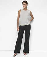 Dkny Women's Mixed-Media Crewneck Sleeveless Sweater