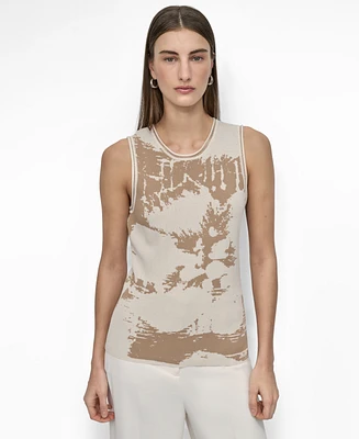 Dkny Women's Floral-Look Knit Tank Top