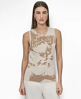 Dkny Women's Floral-Look Knit Tank Top