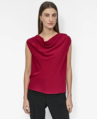 Dkny Women's Sleeveless Cowlneck Top