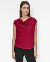 Dkny Women's Sleeveless Cowlneck Top