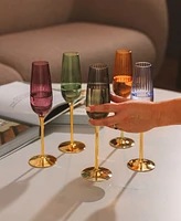 Qualia Glass Posh Champagne Flutes, Set of 2