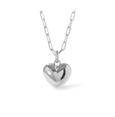 Ana Luisa - Puffed Heart Necklace - Lev Silver