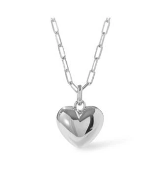 Ana Luisa Puffed Heart Necklace Lev Silver
