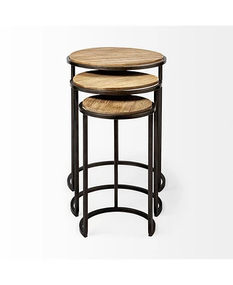 Solid Wood Round End Tables Set – Ideal for Modern and Rustic Interiors