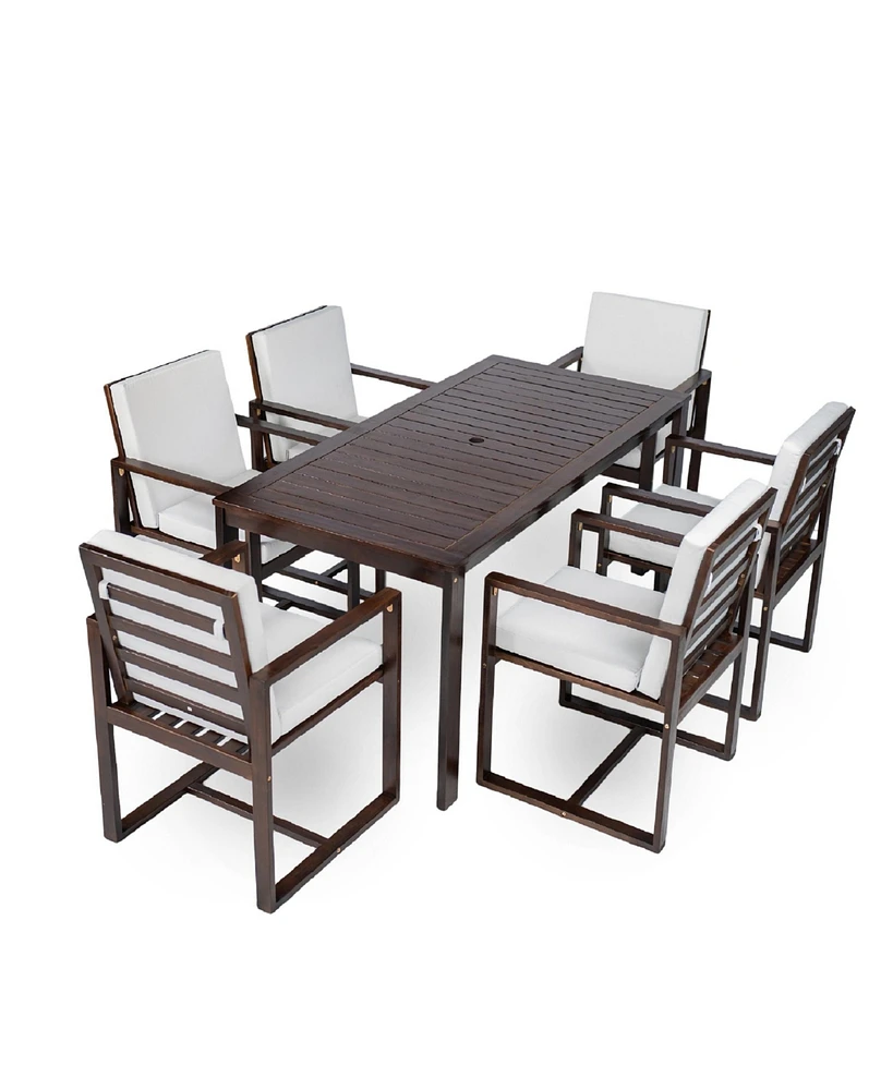 Mondawe Patio Dining Set Outdoor Dining Table and Chair Set with and Removable Cushions for Patio