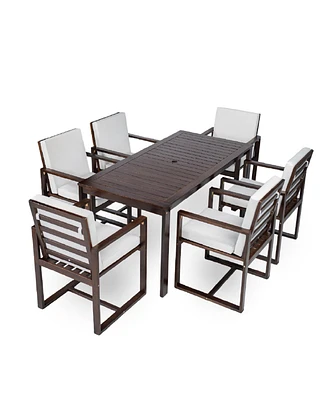 Mondawe Patio Dining Set Outdoor Dining Table and Chair Set with and Removable Cushions for Patio