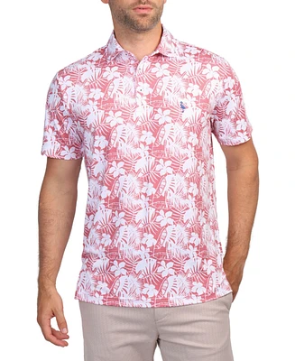 Tailorbyrd Men's Tropical Hibiscus Performance Polo