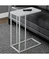 Tempered Glass Accent Table with Sturdy Metal Base