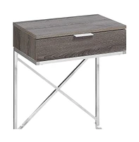 Industrial Wood and Metal End Table with Drawer – Perfect for Living Room or Bedroom