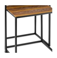 Contemporary Resin End Table – Versatile and Functional Design-Set of Two